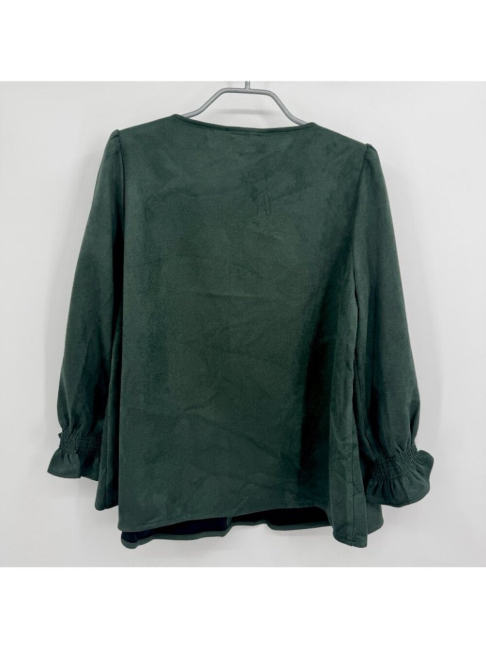 Tuckernuck Malachite Easton Blouse Faux Suede Long Sleeve Swing Top size L Large - Picture 5 of 7